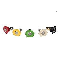 Simpson Cleaning 80145 3600 PSI Universal Pressure Washer Nozzles, 1/4-Inch Quick Connect, Hot- or Cold-Water Use, Set of 5