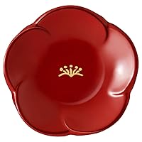 &NE Kome, Bean Plate, Akane Vermilion, Echizen Lacquer, Hare and Kee, Made in Japan, 2.2 inches (5.5 cm), Diameter 2.2 inches (5.5 cm), Soy Sauce Plate, Pickled Dish, Serving Plate, Japanese
