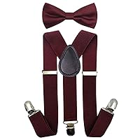 Kids Suspenders Adjustable Suspenders Set With Bow Ties for Boys and Girls