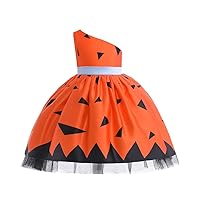 Girls Dress Halloween Ball Party Pumpkin Ghost Dress Kids Outfit