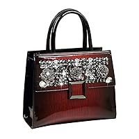 Luxury Fashion Crystal Women's Top Handle Satchel Handbags Leather Diamonds Purses Evening Bag Shoulder Messenger Bags