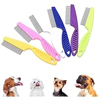 6 PCS Flea Remover Tool for Dogs & Cats- Comb for Removes Tangles and Knots,Grooming Tool with Stainless Steel Teeth & Ergonomic Grip Handle - Pet Hair Comb for Home Grooming Kit