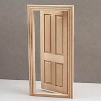 AirAds Dollhouse 1:12 Miniatures 4-Panel Door Unfinished Wood
