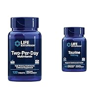 Two-Per-Day 120 Tablets Multi-Vitamin & Taurine 1000mg 90 Capsules Supplement Bundle