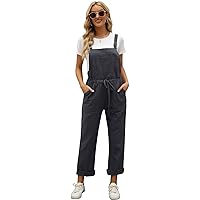 Kissonic Baggy Overalls for Women, Loose Fit Cotton Jumpsuits Adjustable Strap Linen Rompers