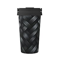 500ml Insulated Coffee Mug Crosshatch Travel Coffee Mug Stainless Steel Vacuum Insulated Coffee Tumbler Cup for Keep Hot Cold Drinks Gifts for Men Women