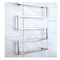 Towel Warmers for Bathroom Wall Mounted, Hardwired and Plug in Options 5 Bars Stainless Steel Polished Towel Heater Rail Hot Towel Rack Home Energy Efficient 90W (Silver Plug in)