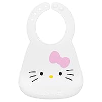 Bumkins Bibs, Silicone Pocket for Babies, Baby Bib for Girl or Boy, for 6-24 Months Up to Toddler, Essential Must Have for Eating, Feeding, Baby Led Weaning Supplies, Mess Saving, Sanrio Hello Kitty