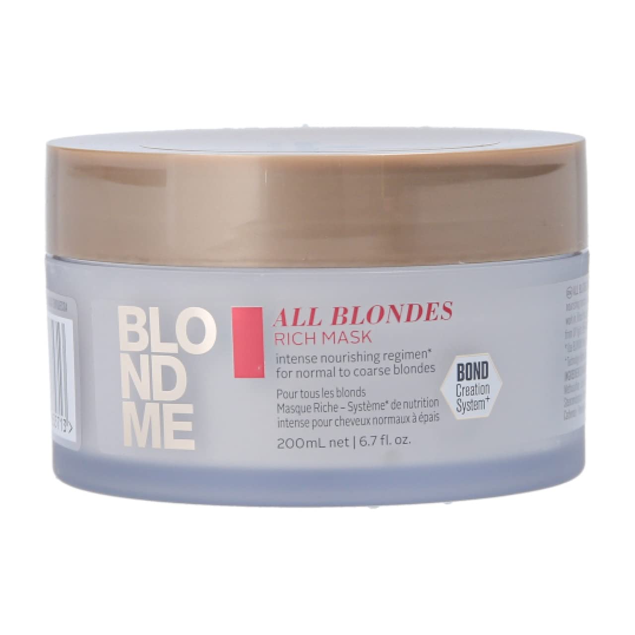 BLONDME All Blondes Rich Mask – Deep Conditioning Bond Restoring Hiar Treatment - Smoothing and Nourishing for Normal to Coarse Color Treated and Natural Blonde Hair, 200 ml