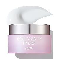 Collagen EX Hydra Cream - 3000 Da Fish Collagen & Ceramide for Moisture Elasticity - Peptides, Hyaluronic Acid - Long Lasting Moisturizing - Refreshing Gel Cream, 1.69 fl.oz.