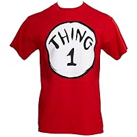 Dr Seuss Thing 1 and Thing 2 Adult Short Sleeves Red T-Shirt Tee