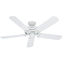 Hunter Fan Company 53125 Bridgeport 52 Inch Versatile Indoor/Outdoor Damp-Rated Home Ceiling Fan with Pull Chain Control without Light Fixture, 52