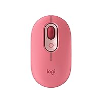 Logitech POP Mouse, Wireless Mouse with Customisable Emojis, SilentTouch Technology, Precision/Speed Scroll, Compact Design, Bluetooth, USB, Multi-Device, OS Compatible - Heartbreaker