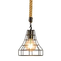 Pendant Lamp Industrial DIY Black Metal Pendant Light Shade Cage Ceiling Lighting Semi Flush Mount Ceiling Hanging Lamp Fixture Creative Hollow Out Chandelier for Loft Balcony Hall E27 Base Flus