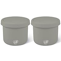 Silipint: Silicone 10oz Lidded Bowls: 2 Pack Moonstone - Unbreakable, Flexible, Sustainable, Microwave-Oven-Dishwasher, Non-Slip