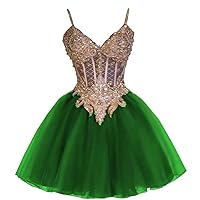 2024 Amazing Gold Embellishment Ball Gown Short Cocktail Party Prom Dresses for Women Girls