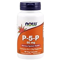 NOW Supplements, P-5-P 50 mg with Coenzyme B-6 + Mg Bisglycinate, 90 Veg Capsules