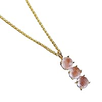 Genuine Rose Quartz Necklace, Gemstone Pendant, Rose Quartz Pendant
