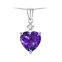 Sterling Silver Heart Shape 8mm Pendant Necklace