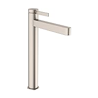 hansgrohe Finoris Modern 1-Handle 1-Hole 13-inch Tall Bathroom Sink Faucet in Brushed Nickel, 76070821