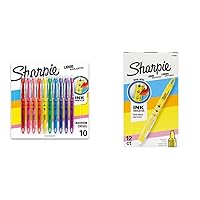 SHARPIE Liquid Highlighters Chisel Tip, Fluorescent Yellow 12 Count and Assorted Colors 10 Count Bundle