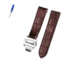 Premium leather strap accessories for cartier Santos 100 men and women leather strap 20mm 23mm (Color : 26mm, Size : 20mm)