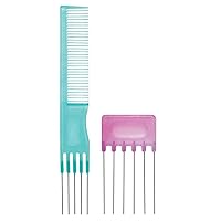 Cricket Ultra Clean Metal Lifting Combs for Styling, Fluffing and Volume (Colors May Vary)