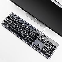 YongMai Keyboard Covers for Dell KM636 KB216 Wireless Wired Keyboards, Dell Optiplex 5250 3050 3240 5460 7450 7050/Dell Inspiron AIO 3475 3670 3477 Silicone Desktop Computer Keyboard Skins (Black)