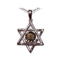 14k Gold Jewish Star of David Pendant Necklace