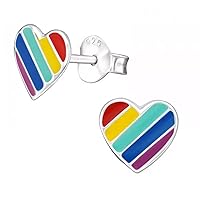 Heart Love Valentines .925 Sterling-Silver Tiny Stud Earrings (Hypoallergenic)