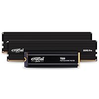 Crucial T500 2TB Gen4 NVMe M.2 Internal Gaming SSD with Heatsink Pro Desktop RAM 48GB Kit (2x24GB) DDR5 6000MHz