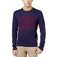 Ben Sherman Men's Union Jack Jacquard Sweater (Dark Navy, XL)