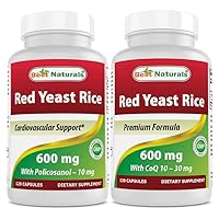 Best Naturals Red Yeast Rice 600 mg with Policosanol & Red Yeast Rice with CoQ10