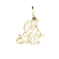 14K Yellow Gold Oh Shit Saying Pendant