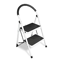 Big Red 2 Step Ladder, 400 lbs Ergonomic Folding Stool with Anti-Slip Pedal, Step Stool with Padded Handle for Kitchen, Household, Offices, ATRJZ9022BR, Torin