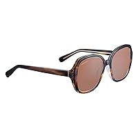 Serengeti Women's Hayworth Polarized Rectangular Sunglasses, Shiny Ocre Tortoise, Small