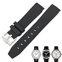 RAYESS 19mm 20mm Curved End Rubber Watchband for Tissot 1853 Lelocle PRC200 Rolex Submariner Hamilton Omega Waterproof Watch Strap