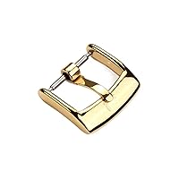 for Omega Strap Buckle Men Women Watch Belt Pin Buckle Gold Stainless Steel Watch Buckle 18mm (Color : Golden, Size : 18mm)