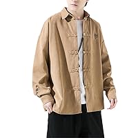 Chinese Traditional Dress Plus Size Casual Coat Spring Summer Oversized Linen Jacket Sleeve Shirt Top Men