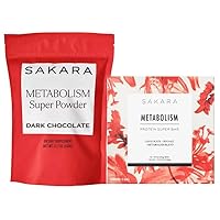 SAKARA Metabolism Duo - Metabolism Super Powder & Protein Super Bars - Metabolism Drink Powder & Clean Protein Bars 12g of Plant Protein