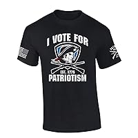Patriot Pride Tshirt Mens Patriotic 1776 I Vote for Patriotism American Patriot Short Sleeve T-Shirt Graphic Tee