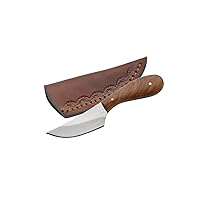 Szco Supplies 4.75” Small Slim Skinner Patch Outdoor Hunting Knife with Brown Leather Sheath (DH-7990)