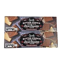 German Dark Chocolate Covered Butter Cookies - 4.4-Ounce Boxes (Pack of 2)