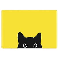 Hard Case Compatible with MacBook Air 13 2020 A2337 A2179 Mac Pro 16 2021 A2141 2019 2018 Pro 15 inch 12 Sneaky Cat Kitten Cute Minimal Shell Retina Laptop Yellow Glossy Black Kawaii Cover