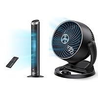 Dreo Tower Fans for Home, 90° Oscillating Fans for indoors, 4 Modes 5 Speeds & Fans for Home Bedroom, Table Air Circulator Fan for Whole Room, 9 Inch,2023 New Desk Fan for Office, Kitchen, Home