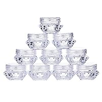 24 Pcs 5 Gram Clear Plastic Cosmetic Sample Empty Containers Diamond Shape Jars for Cream, Eye Shadow, Make Up Powder, Lotion, Lip Gloss, Lip Balm and More