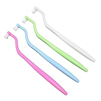 4pcs Orthodontic Brace Cleaning Brush,Orthodontic Interdental Brush,Professional Soft Head Stain Removal Interdental Brush for Kids Adults for Cleaning Orthodontic Braces and Bridges, Braces Brus
