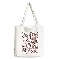 Graffiti Street Red White Pattern Tote Canvas Bag Shopping Satchel Casual Handbag