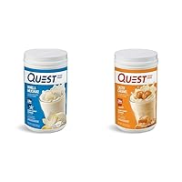 Quest Nutrition Vanilla Milkshake Protein Powder, 24g of Protein, 1g of Sugar, 1.6 Pound, 23 Servings & Salted Caramel Protein Powder; 26g Protein; 1g Sugar; Low Carb; Gluten Free