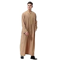 Summer Dresses for Women 2024 Vacation Trendy with Sleeves, Arab Neck Middle Round Men's Robe Zip Printed Musl